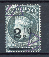 ST. HELENA  Yv. N° 15 Fil CA   (o)   2 1/2p Bleu Oblitération Annulation  Cote  5 Euro BE   2 Scans - Sainte-Hélène