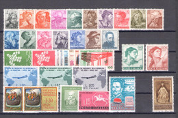 1961 Italia Repubblica, Francobolli Nuovi, Annata Completa 36 Valori Nuovi MNH** (No Gronchi Rosa) - Volledige Jaargang