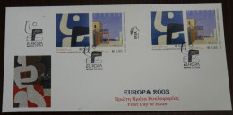 Greece 2003 Europa Cept Imperforate+Perf Unofficial FDC - FDC