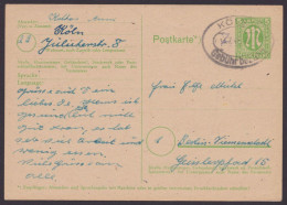 Köln: P904, O, Bedarf, Oval "Gebühr Bezahlt", Handschr. "7", 13.7.46 - Storia Postale