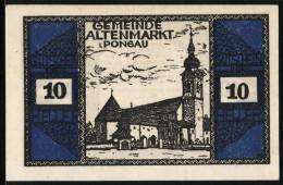 Notgeld Altenmarkt /Pongau 1920, 10 Heller, Ornamente, Kirche  - Oostenrijk