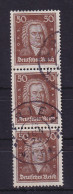 Dt. Reich 50Pfg J. S. Bach Mi-Nr. 396 Senkr. Dreierstreifen  O PRIEN - Usati