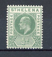 ST. HELENA  Yv. N° 27 Fil CA  * 1/2p Vert  Cote  2 Euro BE   2 Scans - St. Helena