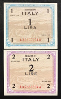 1 + 2 Am Lire 1943 Italiano Flc Sup/q.fds  LOTTO 2813 - Geallieerde Bezetting Tweede Wereldoorlog