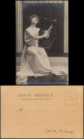 Frühe Fotokunst Fotomontage Frau Mädchen Musizierend Mit Harfe 1900 - Unclassified