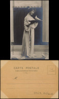 Frühe Fotokunst Fotomontage Frau In Schönem Kleid Mit Tauben 1900 - Non Classés