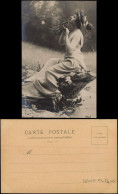 Frühe Fotokunst Fotomontage Frau Mädchen Im Kleid (musizierend) 1900 - Non Classés