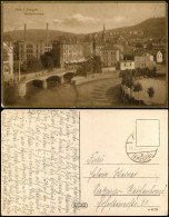 Aue (Erzgebirge) Muldenbrücke Ortsansicht (Bromogold-Karte) 1910 - Aue