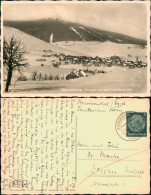 Ansichtskarte Oberwiesenthal Stadtund Fichtelberg Im Winter 1938 - Oberwiesenthal