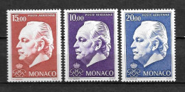 PA - 1974 - 97 à 99 **MNH - Prince Rainier III - Aéreo