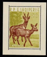 Albanien 1962 - Mi.Nr. Block 15 - Postfrisch MNH - Tiere Animals Rehe Deers - Animalez De Caza