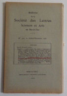 BULLETIN DE LA SOCIETE DES LETTRES SCIENCES ET ARTS DE BAR-LE-DUC 1923 N°4-6 TBE Meuse Nettancourt - Lorraine - Vosges