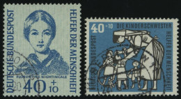 BUNDESREPUBLIK 225,246 O, 1955/6, 40 Pf. Nightingale Und Kinderschwester, 2 Prachtwerte, Mi. 57.- - Usados