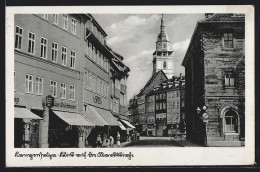 AK Langensalza, Blick Auf Die Marktkirche, Geschäft Kurt Reichmann  - Bad Langensalza