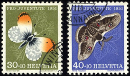 SCHWEIZ BUNDESPOST 564/5 O, 1951, 30 Und 40 C. Schmetterlinge, 2 Prachtwerte, Mi. 27.- - Used Stamps