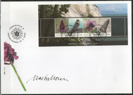 Martin Mörck. Denmark 2009. Denmark's Nature. Michel Bl.36 FDC. Signed. - FDC