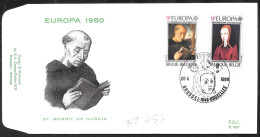 Belgio/Belgium/Belgique: FDC, San Benedetto Di Norcia, Margherita D'Austria - 1980