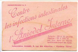 Buvard  13.9 X 9.3  Laboratoires ANIODOL  Nanterre (Seine) Infections Intestinales - Produits Pharmaceutiques