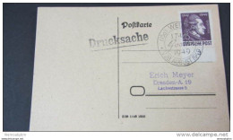 SBZ: Ds-Karte Mit 6 Pf Goethe Mit Weimarer SoStpl.Unterrand 28.August 1949, Rs Ohne Text, Mit Anschriftenstpl. Knr: 234 - Lettres & Documents