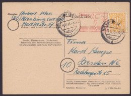 Nienburg; Karte Mit Absenderfreistempel Und Zusatzfrankatur, Bedarf, O, 14.6.46 - Brieven En Documenten