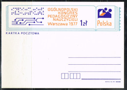 ECH L 51 - POLOGNE Entier Postal Congrès Pédagogique 1977 - Postwaardestukken