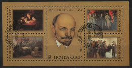 RUSSIA,USSR:1987 SC#5551 S/S Used CTO Lenin, 117th Birth Anniv - Lenin