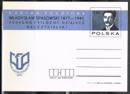 ECH L 52 - POLOGNE Entier Postal Philosophe Wladyslaw Spasowski - Entiers Postaux