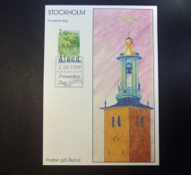 Aland - 1999 - Maxicard - Cowslip Flower - Primula Stamp Mi 156 - City Hall, Stockholm - Sweden - Aland