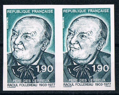 France 1987 N° 2453 Paire Non Dentelé  IMP Neuf MNH**  Raoul Follereau - 1981-1990