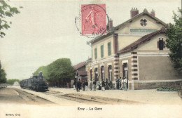 Ervy -La Gare -  Train En Gare "animés" - Ervy-le-Chatel