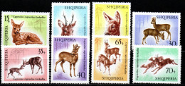 Albanien 1967 - Mi.Nr. 1169 - 1176 - Postfrisch MNH - Tiere Animals Rehe Deer - Game