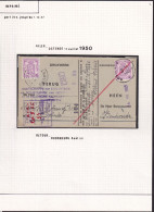 DDFF 899 -- Collection Petit Sceau De L' Etat - IMPRIME Gemeente ZANDVOORDE 1950 Via OOSTENDE - Retour OUDENBURG - 1935-1949 Klein Staatswapen