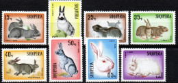 Albanien 1967 - Mi.Nr. 1193 - 1200 - Postfrisch MNH - Tiere Animals Hasen Kaninchen Rabbits - Nager