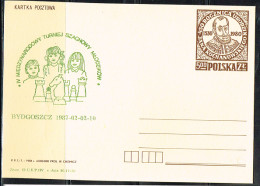 ECH L 57 - POLOGNE Entier Postal Tournoi D'Echecs 1987 - Enteros Postales