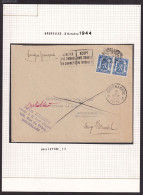 DDFF 904 -- Collection Petit Sceau De L' Etat - Enveloppe BRUXELLES 1944 Vers OUDENAARDE - Retour Bruxelles - 1935-1949 Klein Staatswapen