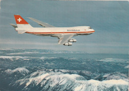 CPM . SWISSAIR  .  JUMBO-JET  .  BOEING 747-B  .  CARTE AFFR AU VERSO EN SUISSE .  2 SCANNES - 1946-....: Era Moderna