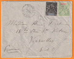 1903 - 5 C & 10 C Groupe Sur Enveloppe De VIETTRI Vers VERSAILLES Via Hanoi Et Saigon Par Fleuve Rouge & Chaloupe - Cartas & Documentos