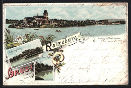 Lithographie Ratzeburg, Blick Auf St. Georgsberg, Dom-Idylle, Ortsansicht Vom Wasser Her  - Ratzeburg