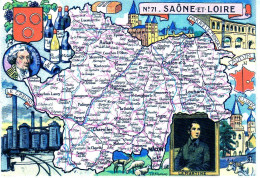 Carte Du Département De SAÖNE-ET-LOIRE - Landkarten
