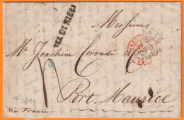 1846 - Lettre Pliée En Français De ROTTERDAM, Pays Bas Vers PORT MAURIZIO, Italia - VIA FRANCE Et NIZZA Nice - ...-1852 Préphilatélie