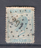 België OCB18 Gestempeld Pt291 Peer COBA €25 - 1865-1866 Profilo Sinistro