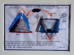 Locorotondo Di Fabrizio Plessi Disegno Originale Autentico - Acryliques