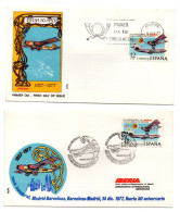 2 Cartas Con Matasellos Commemorativo Vuelo Inagural De 1977 - Storia Postale