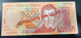 VENEZUELA. 50000 BOLIVARES 24 AGOSTO 1998. SOBRECARGA "ESPECIMEN SIN VALOR" - Venezuela