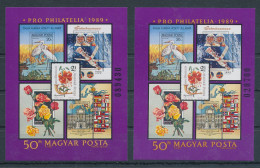 1989. PRO PHILATELIA (I.) - Block - Misprint - Variedades Y Curiosidades