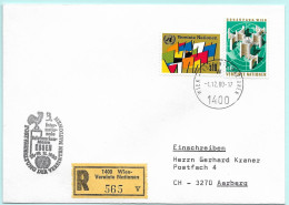 UNO-Wien R-Brief Int. Briefmarken Messe Essen D Erinnerungsstempel MI-No 09 - Cartas & Documentos