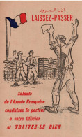 TRACT LAISSEZ PASSER RALLIEMENT FLN  GUERRE ALGERIE  ARMEE FRANCAISE  PROPAGANDE - Documents