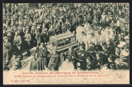 AK Kaufbeuren, Nachfeier Der Seligsprechung Crescentia Höss 1901, Prozession Mit Reliquienschrein  - Kaufbeuren