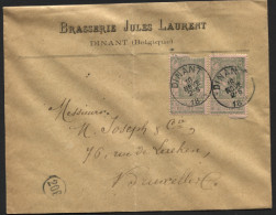 68 (2) Obl. DINANT S/Lettre Entête Brasserie Jules Laurent 1894 Brasseur Bière Brouwerij. Voir Autres Lettres - Bières