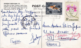 36662# CARTE POSTALE Obl SINGAPORE 1967 Pour THIONVILLE BASSE YUTZ MOSELLE SINGAPOUR - Singapour (1959-...)